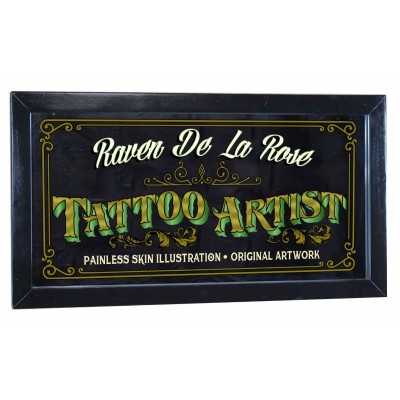 Tattoo Artist Personalized Bar Occupational Mirror Sign Pub Office 12" x 26"   263870385421